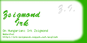 zsigmond irk business card